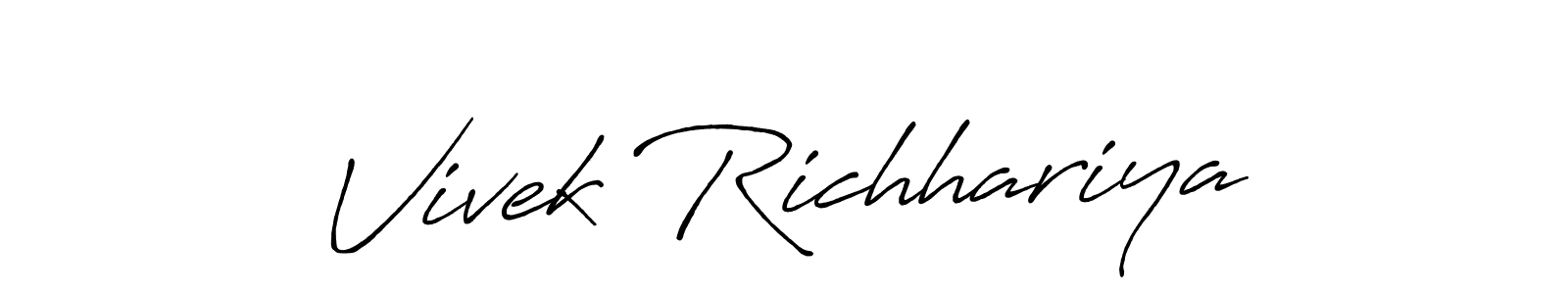 It looks lik you need a new signature style for name Vivek Richhariya. Design unique handwritten (Antro_Vectra_Bolder) signature with our free signature maker in just a few clicks. Vivek Richhariya signature style 7 images and pictures png