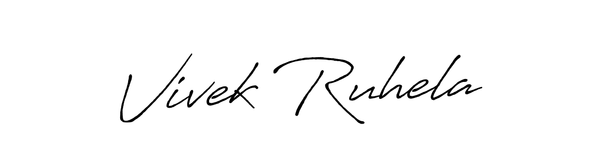 Design your own signature with our free online signature maker. With this signature software, you can create a handwritten (Antro_Vectra_Bolder) signature for name Vivek Ruhela. Vivek Ruhela signature style 7 images and pictures png