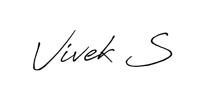 Vivek S stylish signature style. Best Handwritten Sign (Antro_Vectra_Bolder) for my name. Handwritten Signature Collection Ideas for my name Vivek S. Vivek S signature style 7 images and pictures png