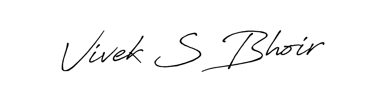 How to make Vivek S Bhoir name signature. Use Antro_Vectra_Bolder style for creating short signs online. This is the latest handwritten sign. Vivek S Bhoir signature style 7 images and pictures png