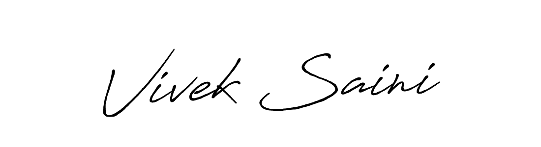 How to make Vivek Saini name signature. Use Antro_Vectra_Bolder style for creating short signs online. This is the latest handwritten sign. Vivek Saini signature style 7 images and pictures png