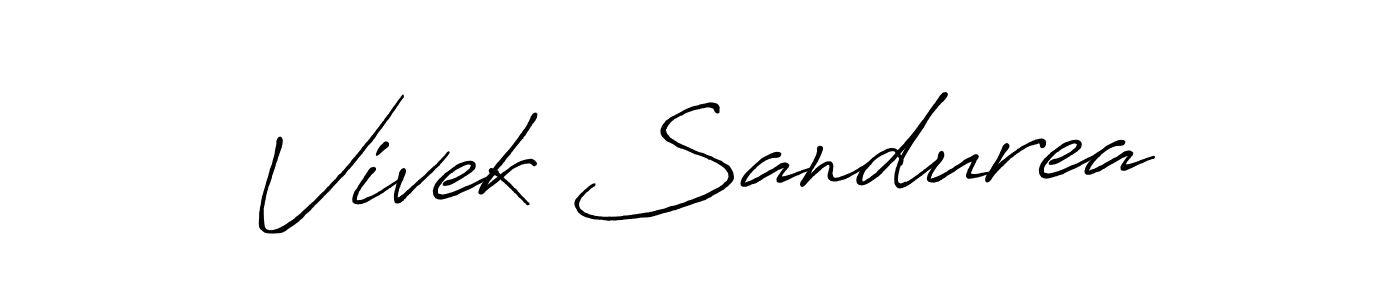 The best way (Antro_Vectra_Bolder) to make a short signature is to pick only two or three words in your name. The name Vivek Sandurea include a total of six letters. For converting this name. Vivek Sandurea signature style 7 images and pictures png
