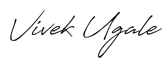 Upgrade your professional image with Vivek Ugale signature created with Antro_Vectra_Bolder font. Fast, free, and watermark-free download. Vivek Ugale signature style 7 images and pictures png