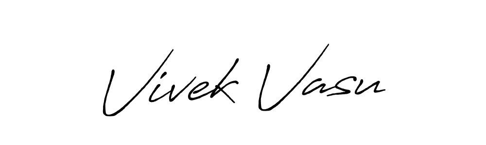 Make a beautiful signature design for name Vivek Vasu. With this signature (Antro_Vectra_Bolder) style, you can create a handwritten signature for free. Vivek Vasu signature style 7 images and pictures png