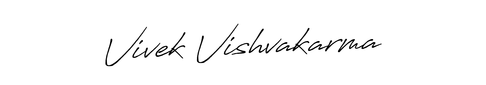 Make a beautiful signature design for name Vivek Vishvakarma. With this signature (Antro_Vectra_Bolder) style, you can create a handwritten signature for free. Vivek Vishvakarma signature style 7 images and pictures png