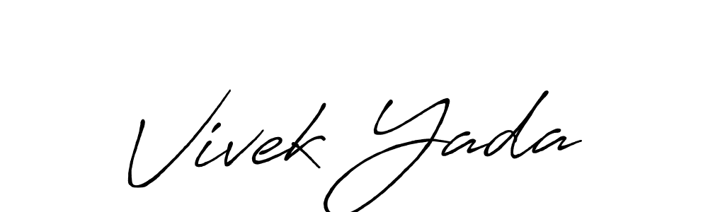 Similarly Antro_Vectra_Bolder is the best handwritten signature design. Signature creator online .You can use it as an online autograph creator for name Vivek Yada. Vivek Yada signature style 7 images and pictures png