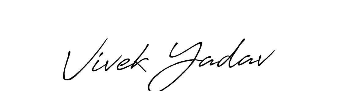 Make a beautiful signature design for name Vivek Yadav. With this signature (Antro_Vectra_Bolder) style, you can create a handwritten signature for free. Vivek Yadav signature style 7 images and pictures png