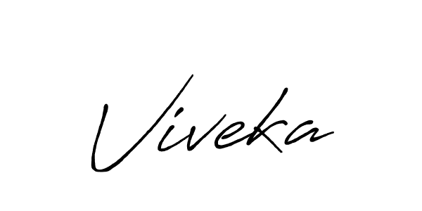 Viveka stylish signature style. Best Handwritten Sign (Antro_Vectra_Bolder) for my name. Handwritten Signature Collection Ideas for my name Viveka. Viveka signature style 7 images and pictures png