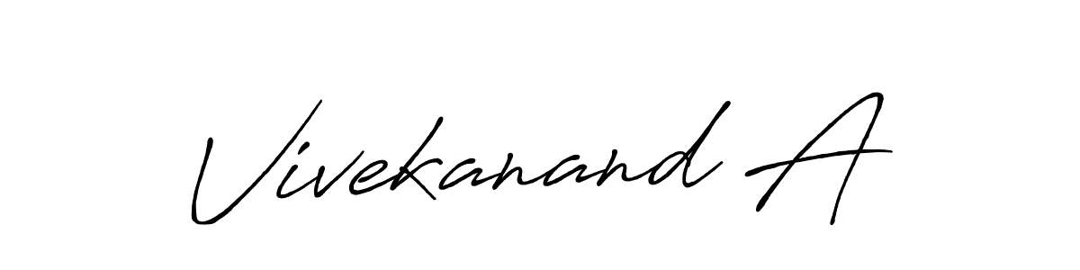 Make a beautiful signature design for name Vivekanand A. Use this online signature maker to create a handwritten signature for free. Vivekanand A signature style 7 images and pictures png