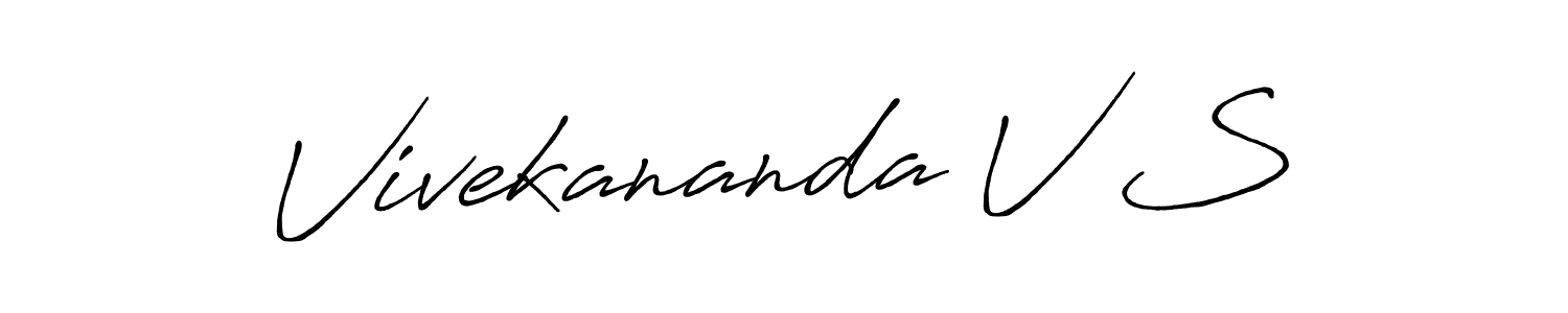 Use a signature maker to create a handwritten signature online. With this signature software, you can design (Antro_Vectra_Bolder) your own signature for name Vivekananda V S. Vivekananda V S signature style 7 images and pictures png