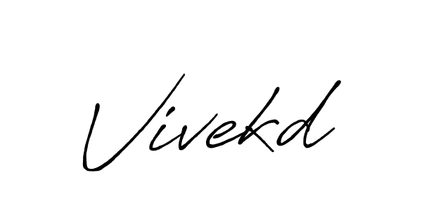 Use a signature maker to create a handwritten signature online. With this signature software, you can design (Antro_Vectra_Bolder) your own signature for name Vivekd. Vivekd signature style 7 images and pictures png