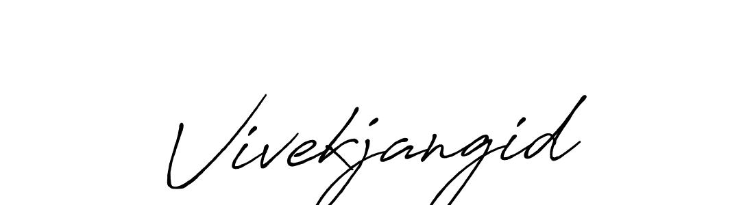 Vivekjangid stylish signature style. Best Handwritten Sign (Antro_Vectra_Bolder) for my name. Handwritten Signature Collection Ideas for my name Vivekjangid. Vivekjangid signature style 7 images and pictures png