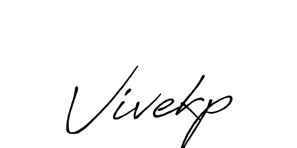 Vivekp stylish signature style. Best Handwritten Sign (Antro_Vectra_Bolder) for my name. Handwritten Signature Collection Ideas for my name Vivekp. Vivekp signature style 7 images and pictures png