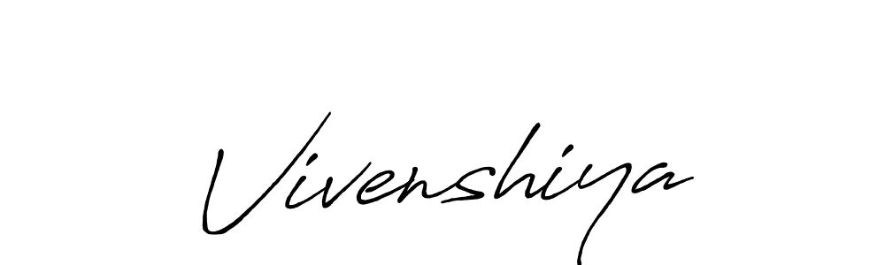 Create a beautiful signature design for name Vivenshiya. With this signature (Antro_Vectra_Bolder) fonts, you can make a handwritten signature for free. Vivenshiya signature style 7 images and pictures png