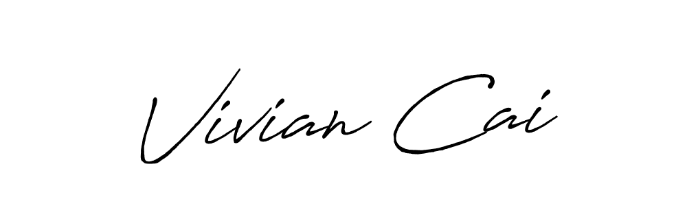 Make a beautiful signature design for name Vivian Cai. With this signature (Antro_Vectra_Bolder) style, you can create a handwritten signature for free. Vivian Cai signature style 7 images and pictures png