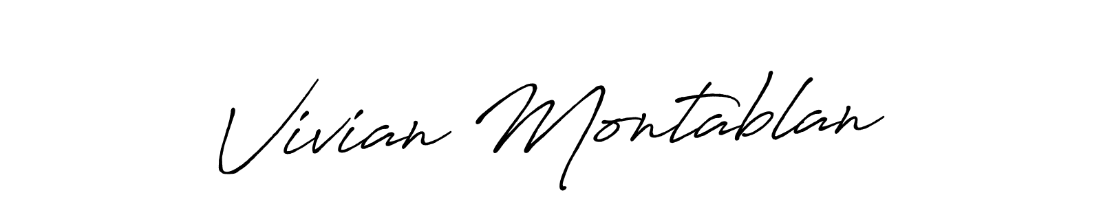 Vivian Montablan stylish signature style. Best Handwritten Sign (Antro_Vectra_Bolder) for my name. Handwritten Signature Collection Ideas for my name Vivian Montablan. Vivian Montablan signature style 7 images and pictures png
