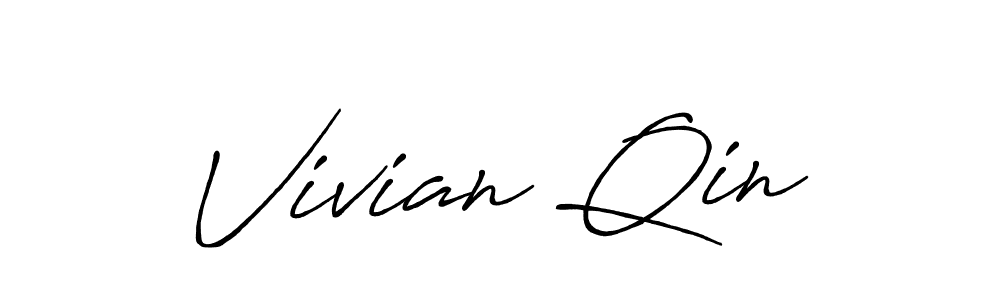 Vivian Qin stylish signature style. Best Handwritten Sign (Antro_Vectra_Bolder) for my name. Handwritten Signature Collection Ideas for my name Vivian Qin. Vivian Qin signature style 7 images and pictures png