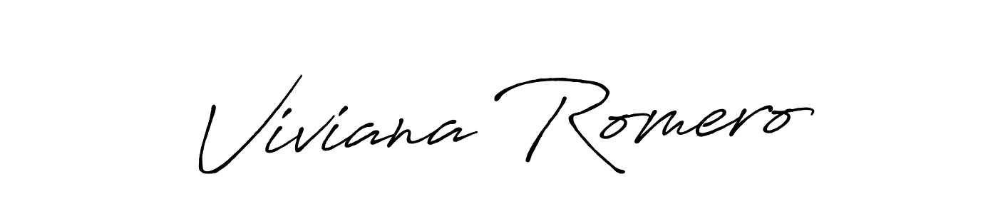 How to make Viviana Romero name signature. Use Antro_Vectra_Bolder style for creating short signs online. This is the latest handwritten sign. Viviana Romero signature style 7 images and pictures png
