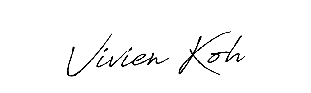 Also You can easily find your signature by using the search form. We will create Vivien Koh name handwritten signature images for you free of cost using Antro_Vectra_Bolder sign style. Vivien Koh signature style 7 images and pictures png