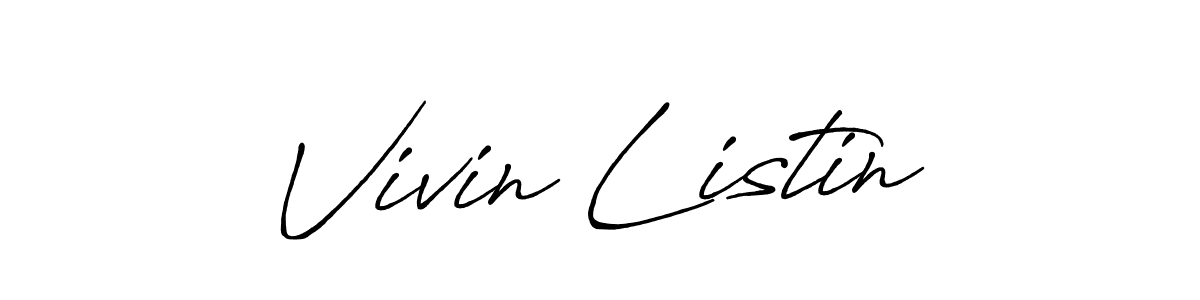 Use a signature maker to create a handwritten signature online. With this signature software, you can design (Antro_Vectra_Bolder) your own signature for name Vivin Listin. Vivin Listin signature style 7 images and pictures png