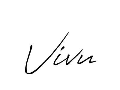 Vivu stylish signature style. Best Handwritten Sign (Antro_Vectra_Bolder) for my name. Handwritten Signature Collection Ideas for my name Vivu. Vivu signature style 7 images and pictures png