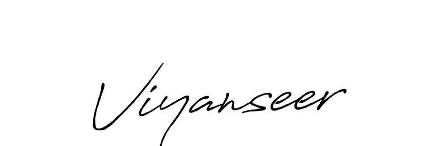 The best way (Antro_Vectra_Bolder) to make a short signature is to pick only two or three words in your name. The name Viyanseer include a total of six letters. For converting this name. Viyanseer signature style 7 images and pictures png