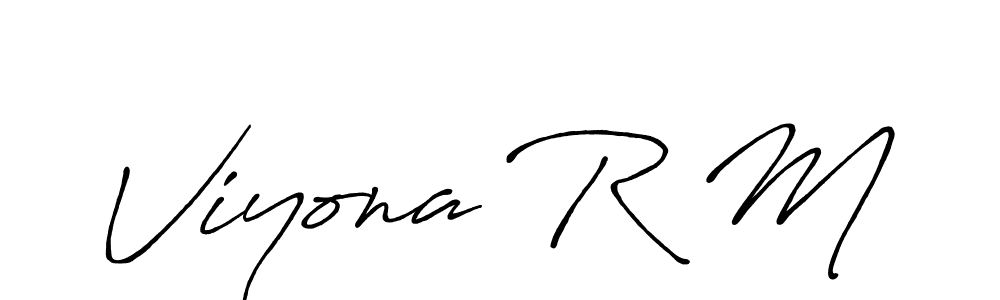 Antro_Vectra_Bolder is a professional signature style that is perfect for those who want to add a touch of class to their signature. It is also a great choice for those who want to make their signature more unique. Get Viyona R M name to fancy signature for free. Viyona R M signature style 7 images and pictures png