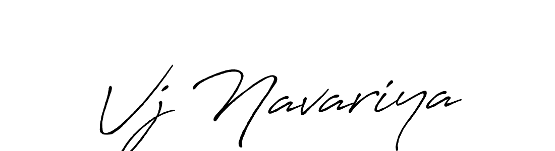 Design your own signature with our free online signature maker. With this signature software, you can create a handwritten (Antro_Vectra_Bolder) signature for name Vj Navariya. Vj Navariya signature style 7 images and pictures png