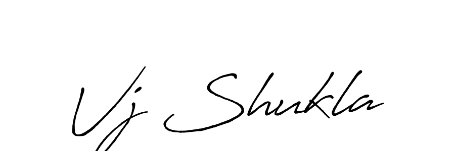 Use a signature maker to create a handwritten signature online. With this signature software, you can design (Antro_Vectra_Bolder) your own signature for name Vj Shukla. Vj Shukla signature style 7 images and pictures png