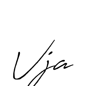 How to make Vja signature? Antro_Vectra_Bolder is a professional autograph style. Create handwritten signature for Vja name. Vja signature style 7 images and pictures png