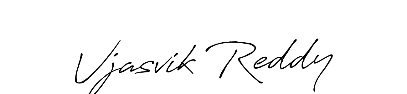 How to make Vjasvik Reddy name signature. Use Antro_Vectra_Bolder style for creating short signs online. This is the latest handwritten sign. Vjasvik Reddy signature style 7 images and pictures png