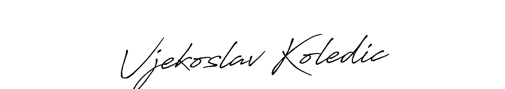 How to make Vjekoslav Koledic signature? Antro_Vectra_Bolder is a professional autograph style. Create handwritten signature for Vjekoslav Koledic name. Vjekoslav Koledic signature style 7 images and pictures png