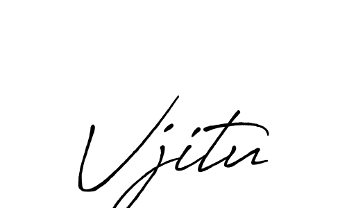 Create a beautiful signature design for name Vjitu. With this signature (Antro_Vectra_Bolder) fonts, you can make a handwritten signature for free. Vjitu signature style 7 images and pictures png