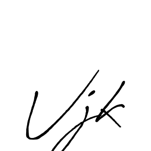 How to make Vjk signature? Antro_Vectra_Bolder is a professional autograph style. Create handwritten signature for Vjk name. Vjk signature style 7 images and pictures png