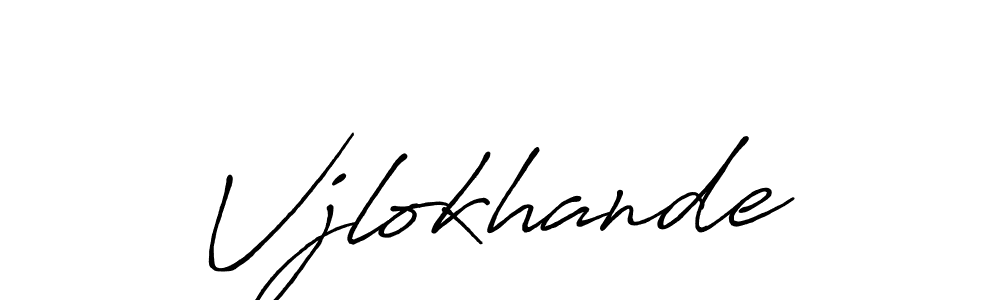 Vjlokhande stylish signature style. Best Handwritten Sign (Antro_Vectra_Bolder) for my name. Handwritten Signature Collection Ideas for my name Vjlokhande. Vjlokhande signature style 7 images and pictures png
