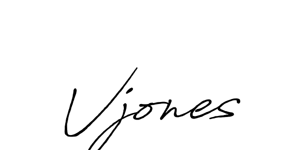 Create a beautiful signature design for name Vjones. With this signature (Antro_Vectra_Bolder) fonts, you can make a handwritten signature for free. Vjones signature style 7 images and pictures png