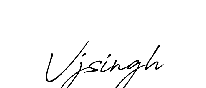 Create a beautiful signature design for name Vjsingh. With this signature (Antro_Vectra_Bolder) fonts, you can make a handwritten signature for free. Vjsingh signature style 7 images and pictures png