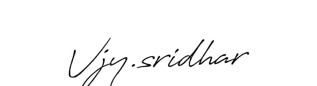 Create a beautiful signature design for name Vjy.sridhar. With this signature (Antro_Vectra_Bolder) fonts, you can make a handwritten signature for free. Vjy.sridhar signature style 7 images and pictures png