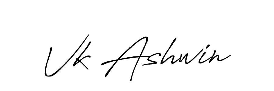 Vk Ashwin stylish signature style. Best Handwritten Sign (Antro_Vectra_Bolder) for my name. Handwritten Signature Collection Ideas for my name Vk Ashwin. Vk Ashwin signature style 7 images and pictures png