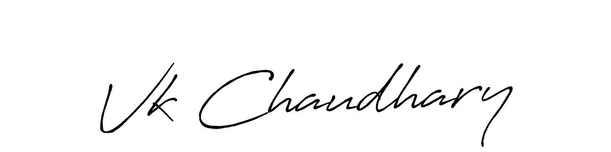 Create a beautiful signature design for name Vk Chaudhary. With this signature (Antro_Vectra_Bolder) fonts, you can make a handwritten signature for free. Vk Chaudhary signature style 7 images and pictures png