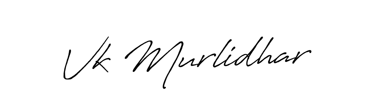 Design your own signature with our free online signature maker. With this signature software, you can create a handwritten (Antro_Vectra_Bolder) signature for name Vk Murlidhar. Vk Murlidhar signature style 7 images and pictures png