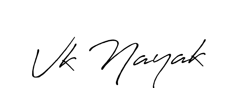 Make a beautiful signature design for name Vk Nayak. With this signature (Antro_Vectra_Bolder) style, you can create a handwritten signature for free. Vk Nayak signature style 7 images and pictures png