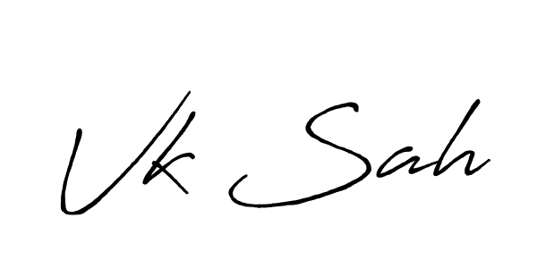 Create a beautiful signature design for name Vk Sah. With this signature (Antro_Vectra_Bolder) fonts, you can make a handwritten signature for free. Vk Sah signature style 7 images and pictures png