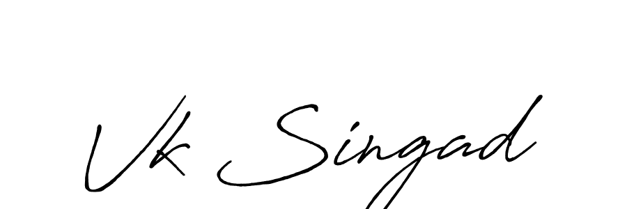 if you are searching for the best signature style for your name Vk Singad. so please give up your signature search. here we have designed multiple signature styles  using Antro_Vectra_Bolder. Vk Singad signature style 7 images and pictures png