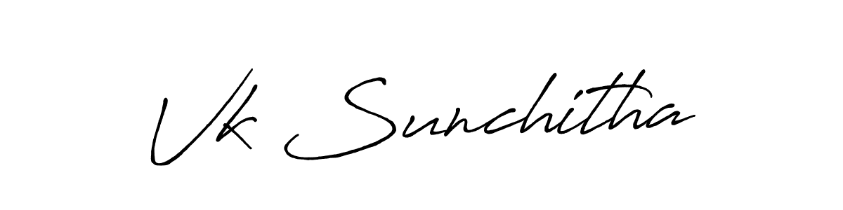 Design your own signature with our free online signature maker. With this signature software, you can create a handwritten (Antro_Vectra_Bolder) signature for name Vk Sunchitha. Vk Sunchitha signature style 7 images and pictures png