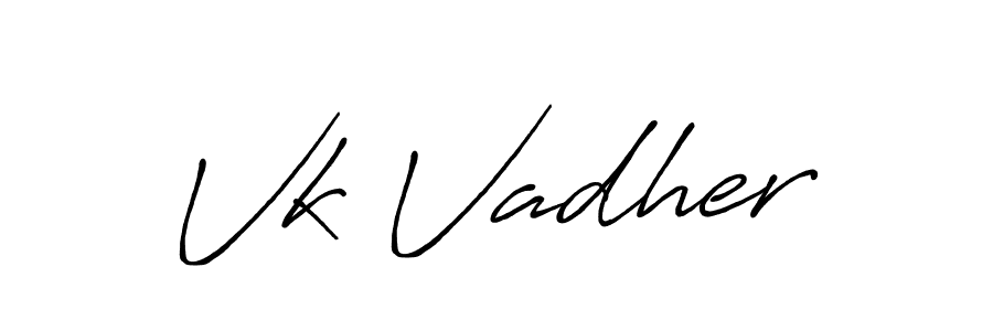 Similarly Antro_Vectra_Bolder is the best handwritten signature design. Signature creator online .You can use it as an online autograph creator for name Vk Vadher. Vk Vadher signature style 7 images and pictures png