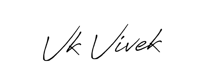 How to make Vk Vivek name signature. Use Antro_Vectra_Bolder style for creating short signs online. This is the latest handwritten sign. Vk Vivek signature style 7 images and pictures png