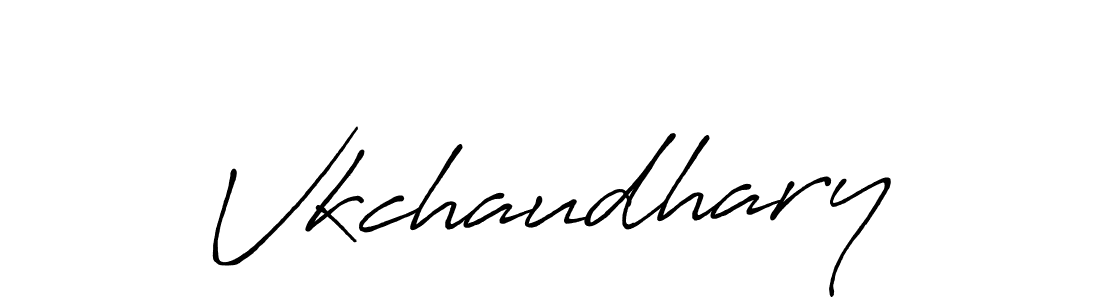 Use a signature maker to create a handwritten signature online. With this signature software, you can design (Antro_Vectra_Bolder) your own signature for name Vkchaudhary. Vkchaudhary signature style 7 images and pictures png