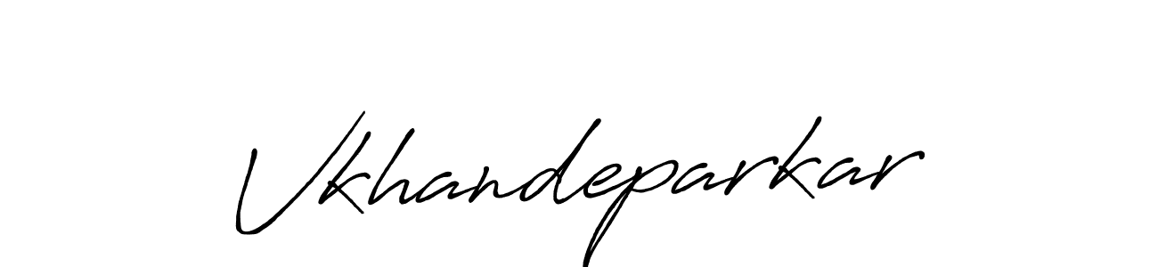 Antro_Vectra_Bolder is a professional signature style that is perfect for those who want to add a touch of class to their signature. It is also a great choice for those who want to make their signature more unique. Get Vkhandeparkar name to fancy signature for free. Vkhandeparkar signature style 7 images and pictures png