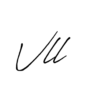 Vll stylish signature style. Best Handwritten Sign (Antro_Vectra_Bolder) for my name. Handwritten Signature Collection Ideas for my name Vll. Vll signature style 7 images and pictures png